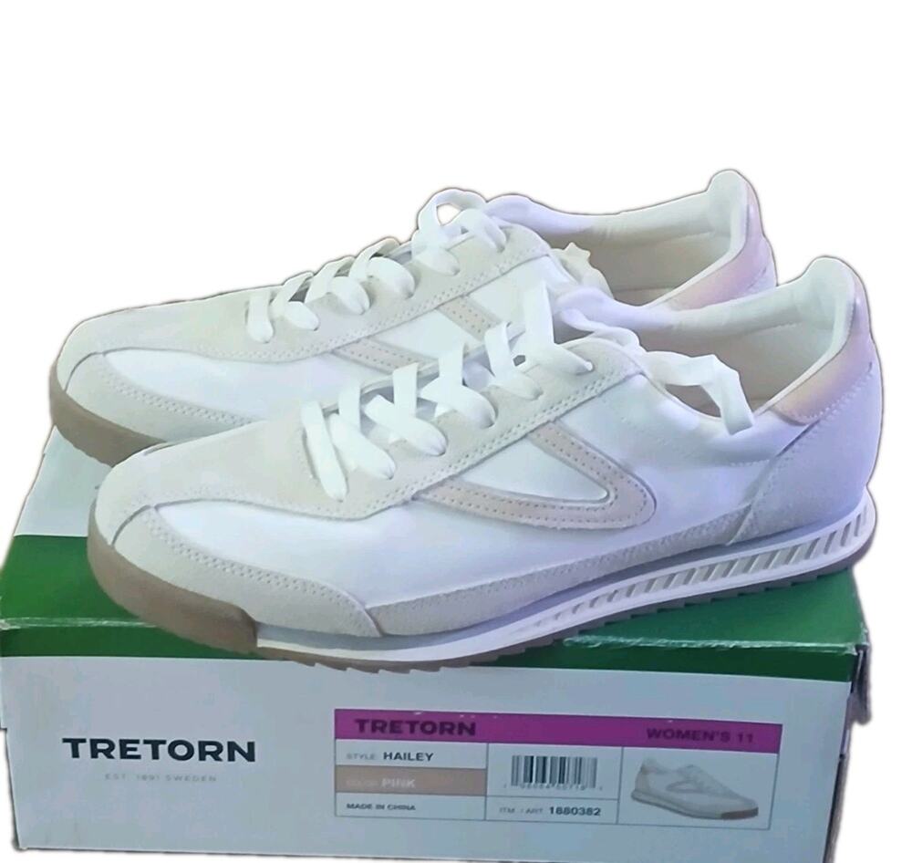 Tretorn Hailey Comfort Pink White Athletic Memory Foam Leather Upper Size 11